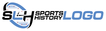 Logo with text 'Sports History' and 'Logo' with a circular design element.
