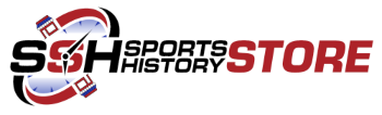 Logo with a stylized 'S' and 'H' and the words 'Sports History Store' in red and black.
