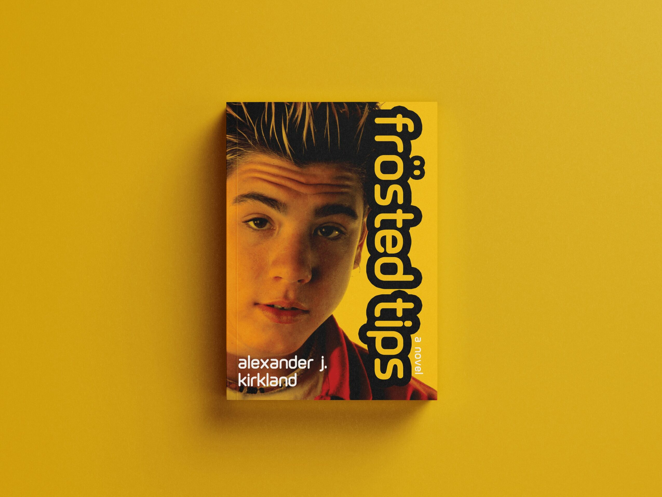 Book cover featuring a young person's face with spiked hair, yellow background, and bold black and yellow text.