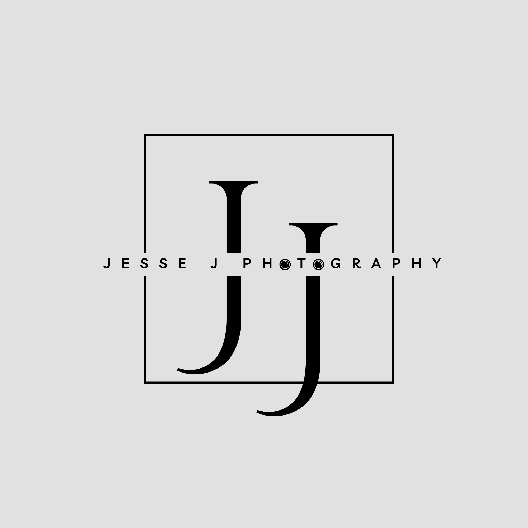 Logo with large stylized letters 'J' and 'J' inside a square, with text 'JESSE J PHOTOGRAPHY' across the middle.