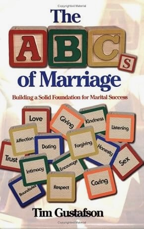Book cover titled 'The ABCs of Marriage' with colorful blocks and words related to relationships.
