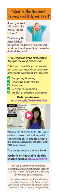A webpage with educational content about financial planning, including tips, benefits, and a woman wearing a mask at the bottom.