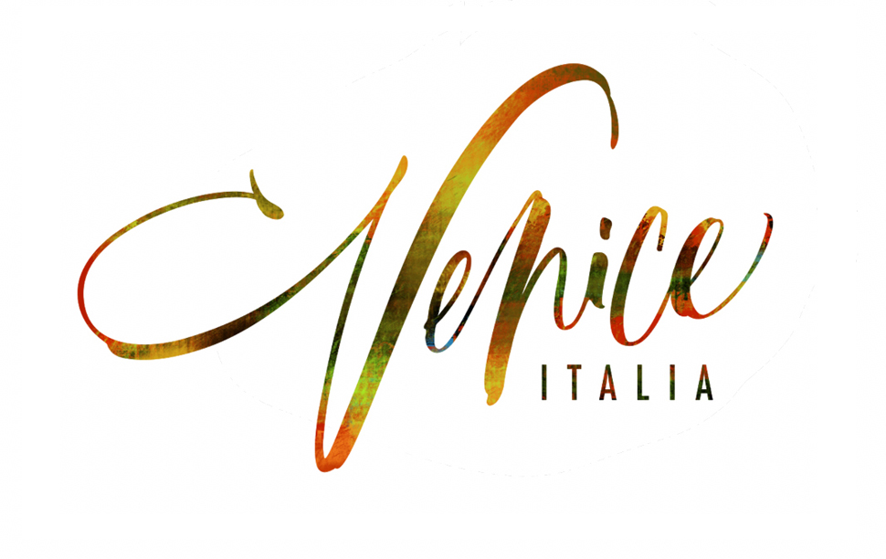 Stylized logo with the word 'Venice' in cursive, colorful script, and 'Italia' in smaller uppercase letters.