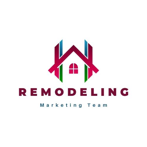 Logo with a stylized house, the word REMODELING below, and Marketing Team underneath, on a white background.