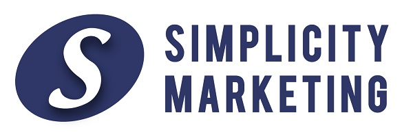 Simplicity Marketing logo with a large S inside a circle and text beside it