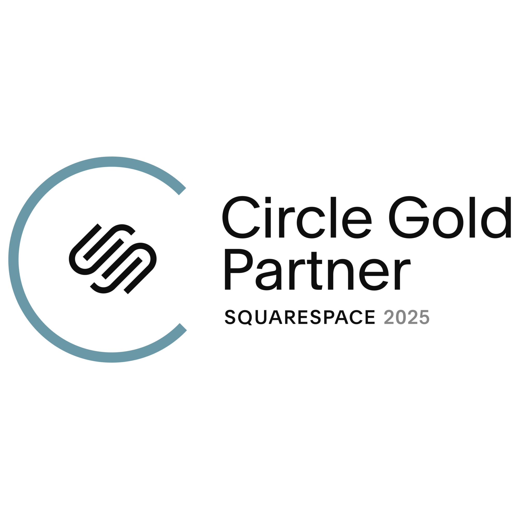 Square space logo with text 'Circle Gold Partner 2023' and a circular design element.
